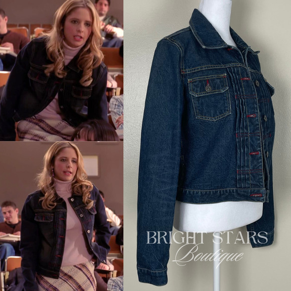 Rare Denim Jacket ALT Wash ASO Buffy Summers Buffy the Vampire Slayer Y2K Blue - Picture 3 of 11